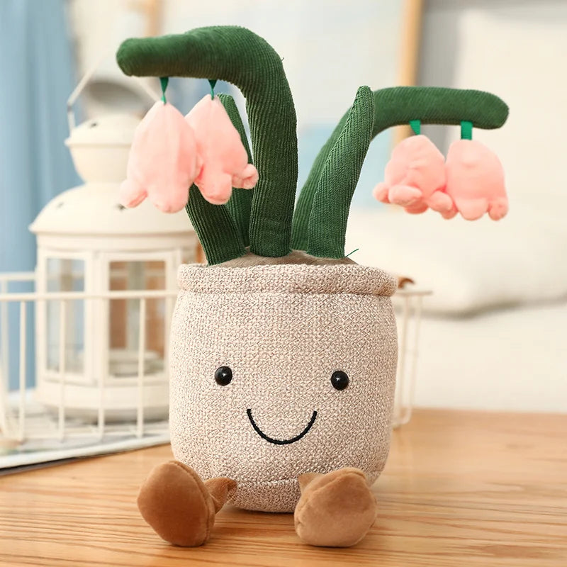 25cm シミュレーション 漫画 プラントポットシリーズ ぬいぐるみ 多肉植物 チューリップ ユリ ぬいぐるみ おもちゃ ホームデコレーション リビングルーム 寝室 女の子へのギフト