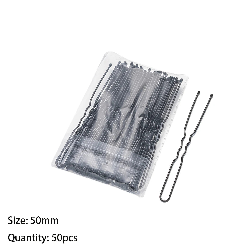 50pcs 50/60/70mm Hair Pin And Clips U Shape For Headpiece Women Girls Hairpins Accessories Bride Wedding Head Jewelry Decoration