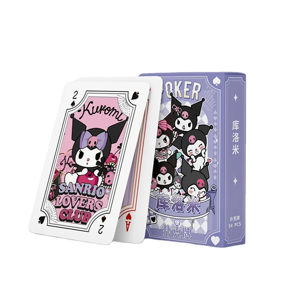 Kawaii Sanrio Poker Cards Cartoon Fun Hello Kitty Kuromi Cinnamoroll Melody Kid Playing Card Board Game Toy Deck Card Collection