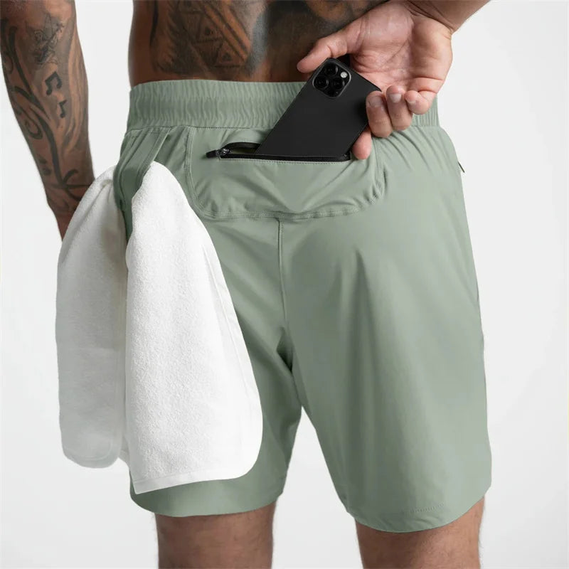 2025 NEW Summer quick-dry Training Shorts Men Sports Casual Clothing Fitness Workout Running Woven Compression Athletics Shorts