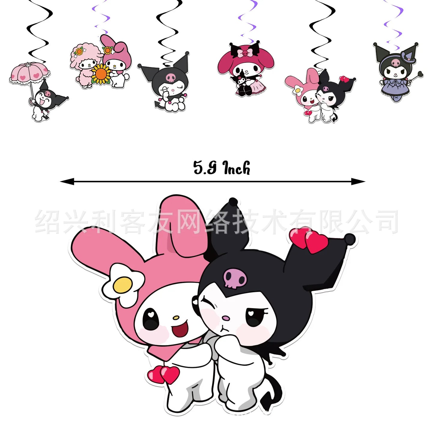 Kuromi Theme Birthday Party Decoration Kid Shower Sanrio Girl Tableware Supplies Tablecloth Number Balloon Cake Topper Gift
