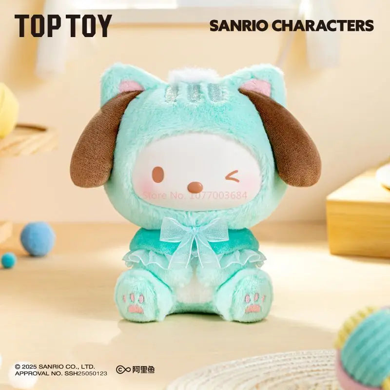 Toptoy Genuine Sanrio Family Cute Cat Series Hello Kitty Kuromi Melody Cinnamoroll Pompompompompurin Anime Blind Box Toy Gift