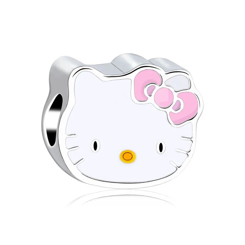 Sanrio Hello Kitty Melody Charming Cartoon Dripping Oil Beads Fit Original Pandora Bracelets Colorful DIY Jewelry Accessories