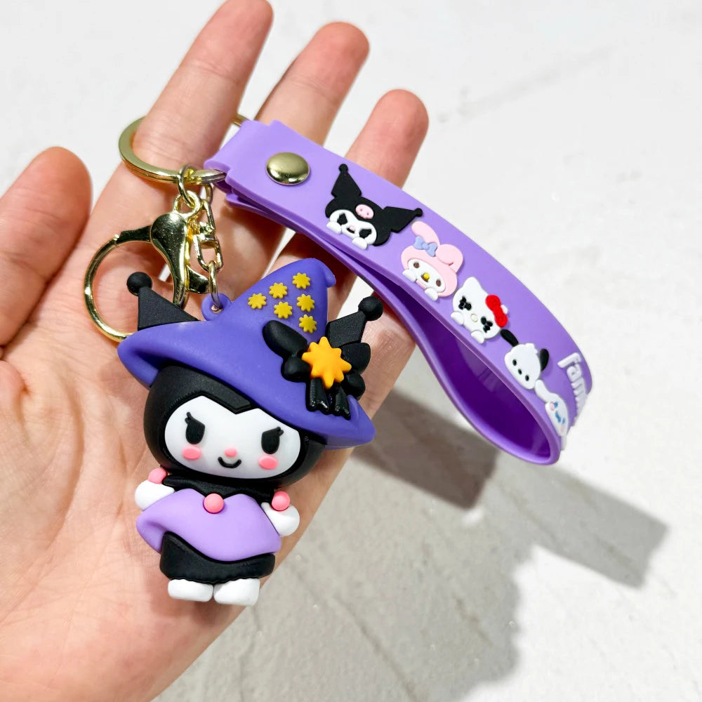 Sanrio Hello Kitty Keychain Cute Cartoon Melody Kuromi Doll Decoration Keyring Jewelry Girl&Child Gifts Toy Christmas gift idea