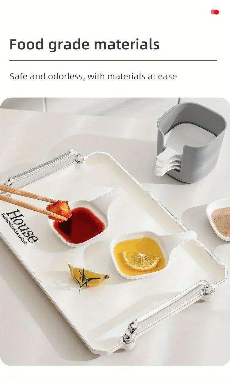 7pcs/set Sauce Dish Food Sauce Dish Dipping Dish SetSnack Seasoning Dish Food Container Tomato Sauce Plates Kitchen Supplies