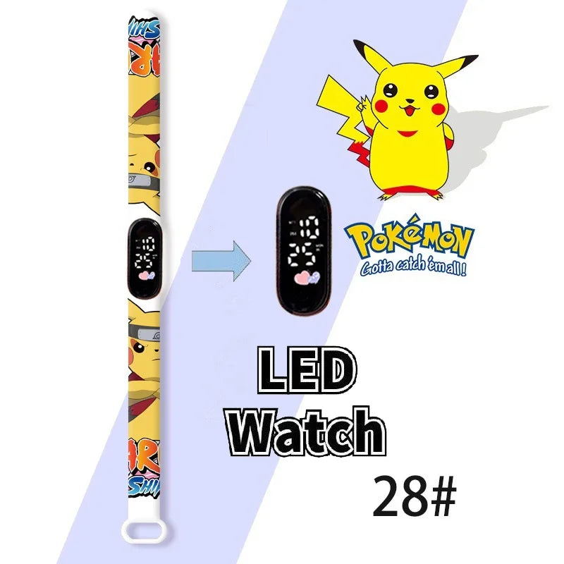 Cartoon Hello Kittys Electronic Led Sports Watch Kawaii Sanrio Kuromi Cinnamoroll Student Child Printing Water Proof Gifts Toys