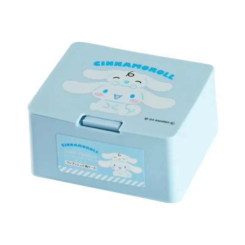 Sanrio Anime Hello Kitty Press Box Cute Cartoon Cinnamonroll Girl Lipstick Cosmetics Storage Box Desktop Item Storage Box