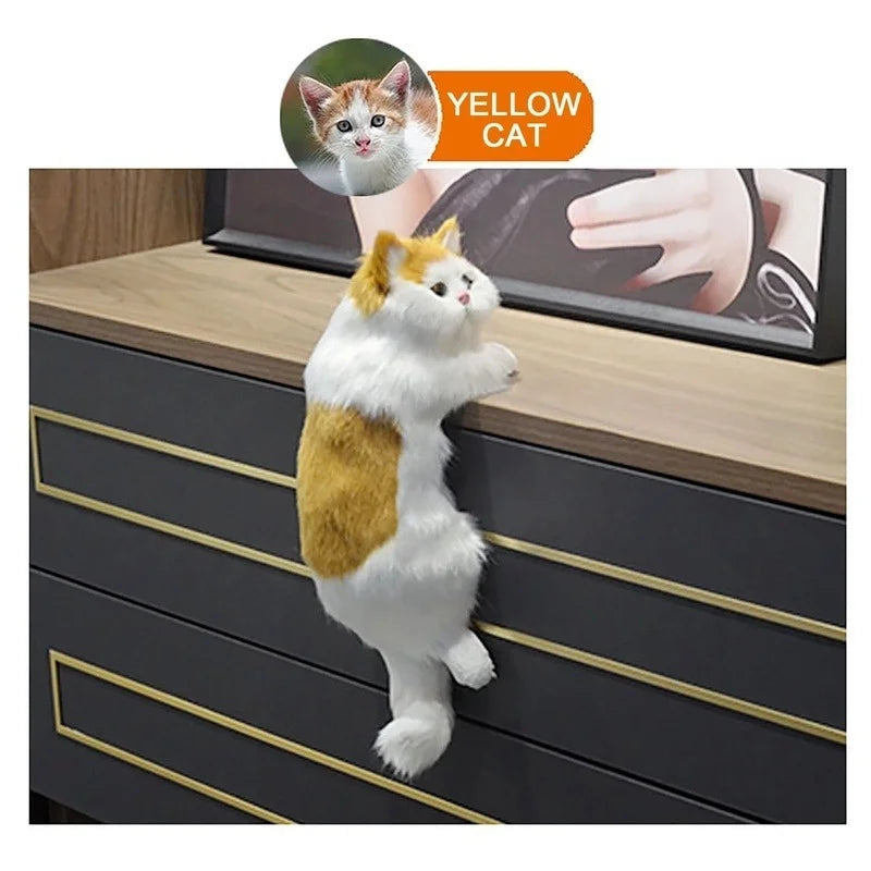 Cute Simulation Cat Plush Dolls Ornaments Figurine Home Desk Tv Hanging Toy Decor Car Decoration Stuffed Animals Sculptures