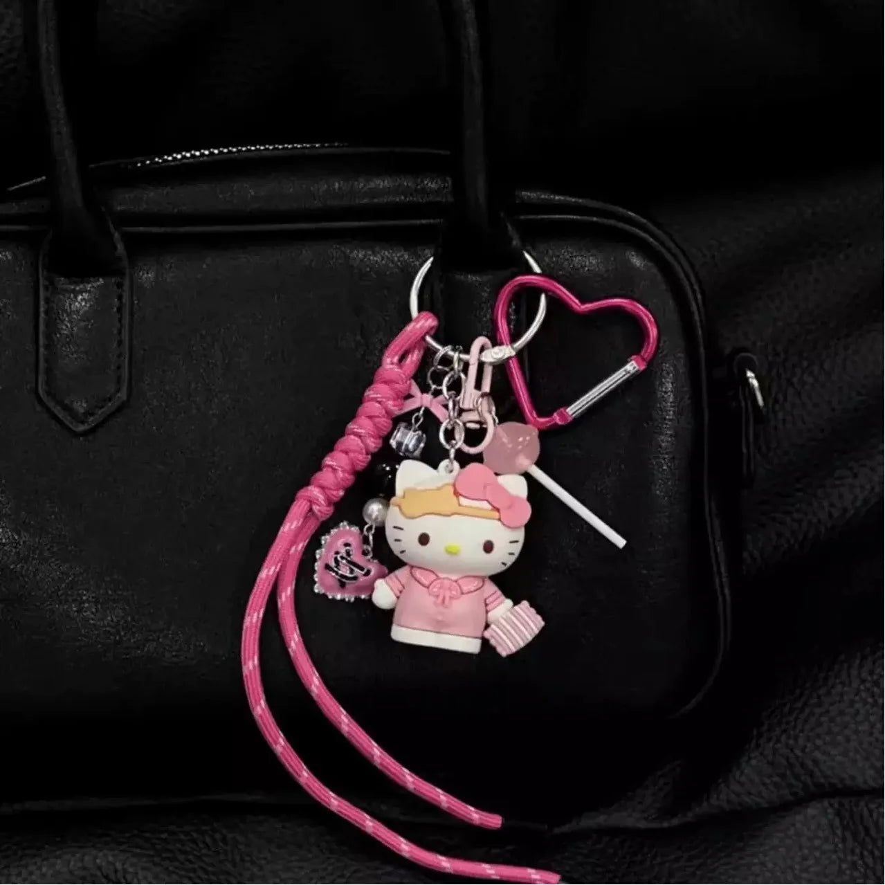 Sanrios Hellokittys Keychain Kawaii Cute Action Figure Rabbit Plush Key Chain Doll Pendant Bag Charm Accessories Keyring Ins
