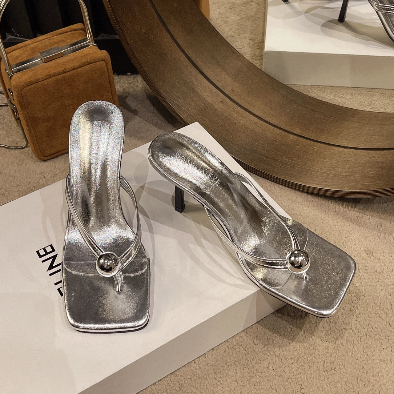Women High Heels Slippers Designer Heeled Sandals Elegant Shoes Woman Summer 2025 Trend Fashion Fliop Flops Casual Slides Muje