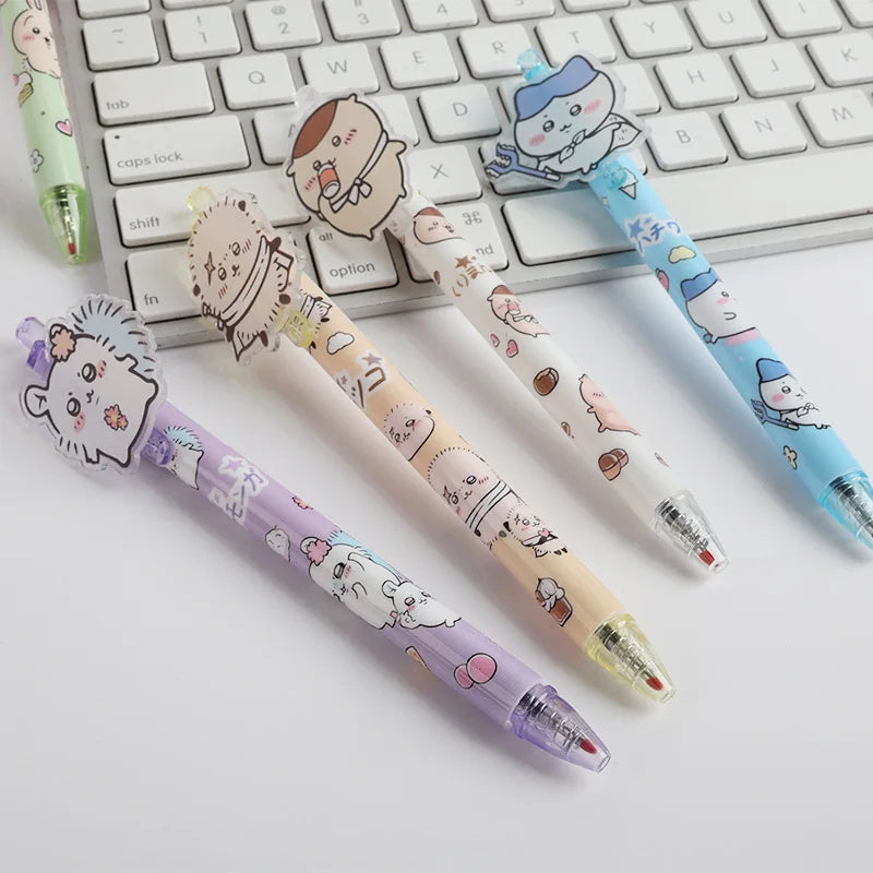 1/6/18Pcs Cute Chiikawa Hachiware Usagi Cartoon Animes Character Patch Press Pen 0.5mm Gel Pen Student Stationery Supplies Gifts