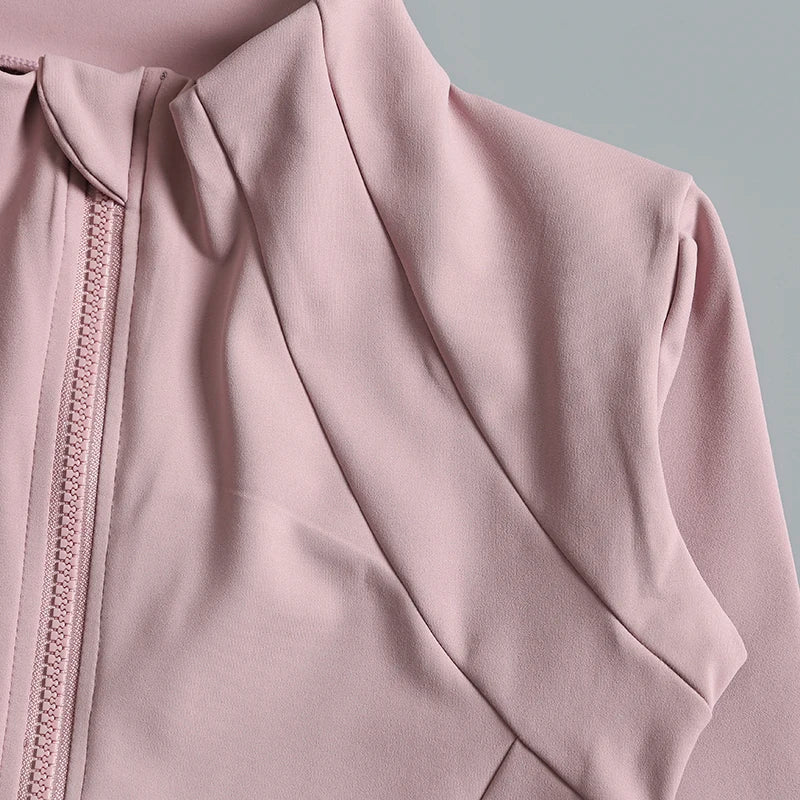 New yoga wear ladies coat round high elastic loose exercise yoga fitness long sleeve stand-up collar yoga tops