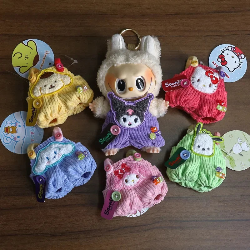 New Hot V1 V2 Labubu Hellokitty Kuromi Clothes Pendant Have A Seat Labubu Clothes Change Cotton Doll Fashion Outfit Accessories