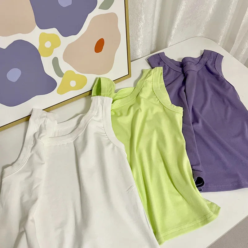 I-Shaped Tank Women Inner Outer Wear Sleeveless Bottoming Shirt Summer Thread Vest Slim-Fit Cover Supernumerary Breast Tops