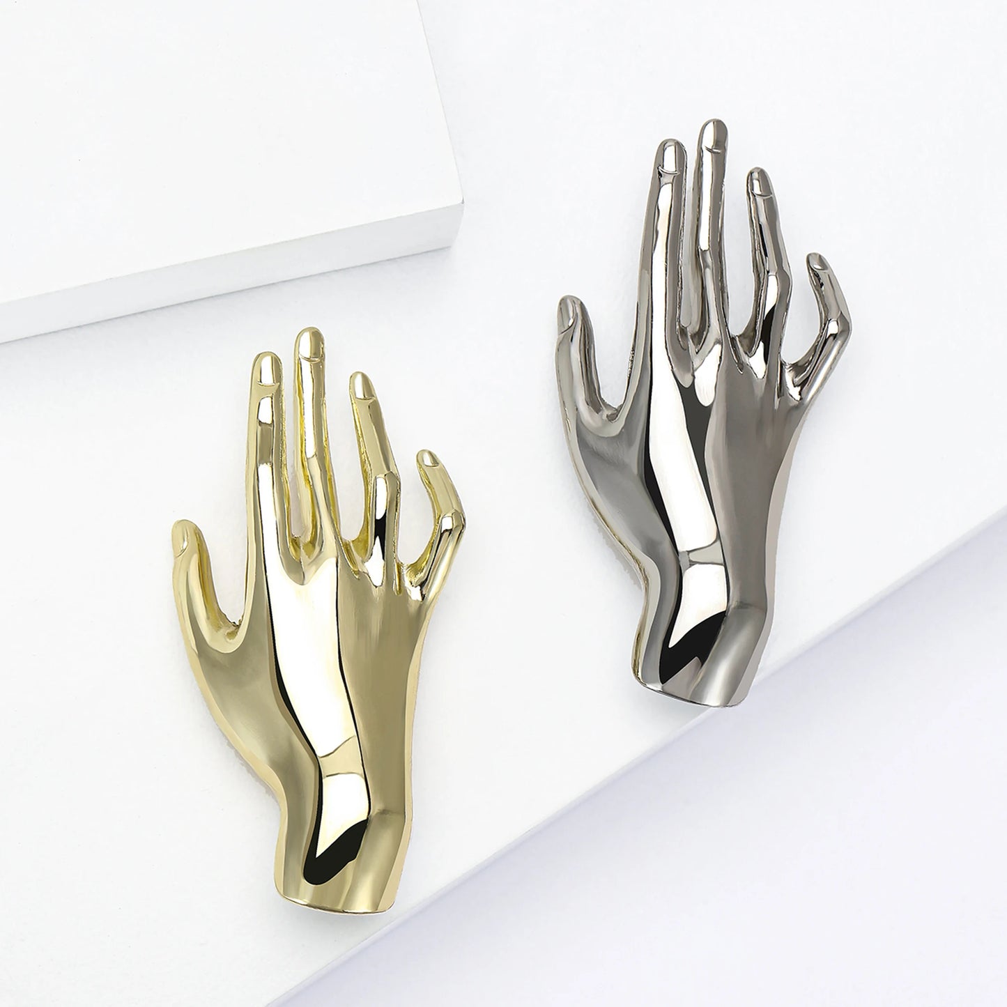 Glossy Hand Pins for Women Unisex Glossy Character Brooches Office Party Friend Gifts Jewelry Accessories