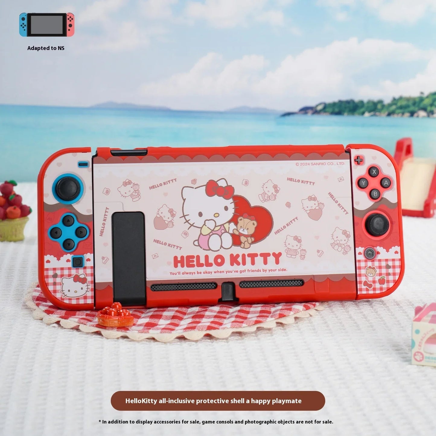 Sanrio Figure Hello Kitty Switch Ns/Oled Protective Case Hard Shell Protective Cover Plug Base Cute Peripheries Game Accessories