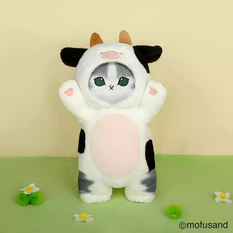 Mofusand 30/50cm Plush Toys Kawaii Cat Cosplay Costume With Dino/Cow Outfits Cute Stuffed Animal Birthday Gift For Kids And Girl