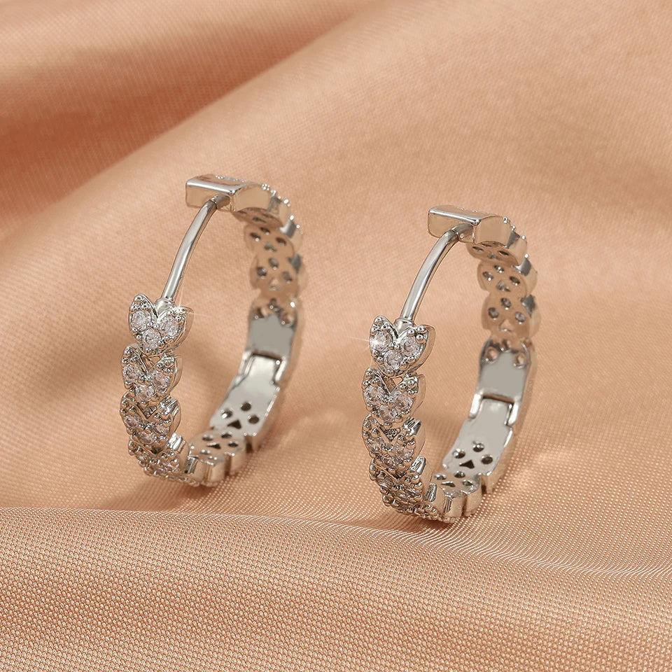 Vintage Hip Hop Round Hoop Earrings for Men Crystal Cubic Zirconia Fashion Versatile Male Jewelry Trend Circle Earring Gift