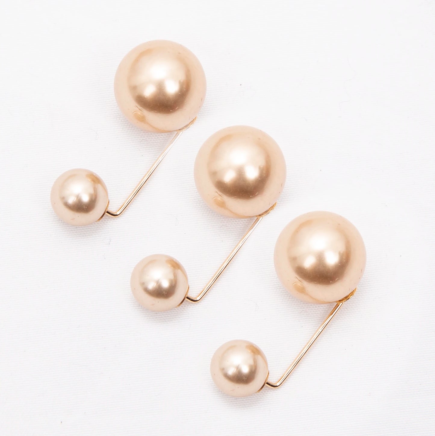 3Pcs/set New Women Tightening Waistband Pin Double Pearl Brooches Metal Lapel Pins Sweater Shirt Cardigan Brooch Accessories