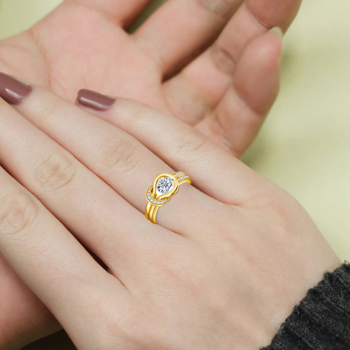 Cross knot Ring 925 Sterling Silver Moissanite Wedding Band Engagement Jewelry Anniversary Gift Sparkling Halo Zircon