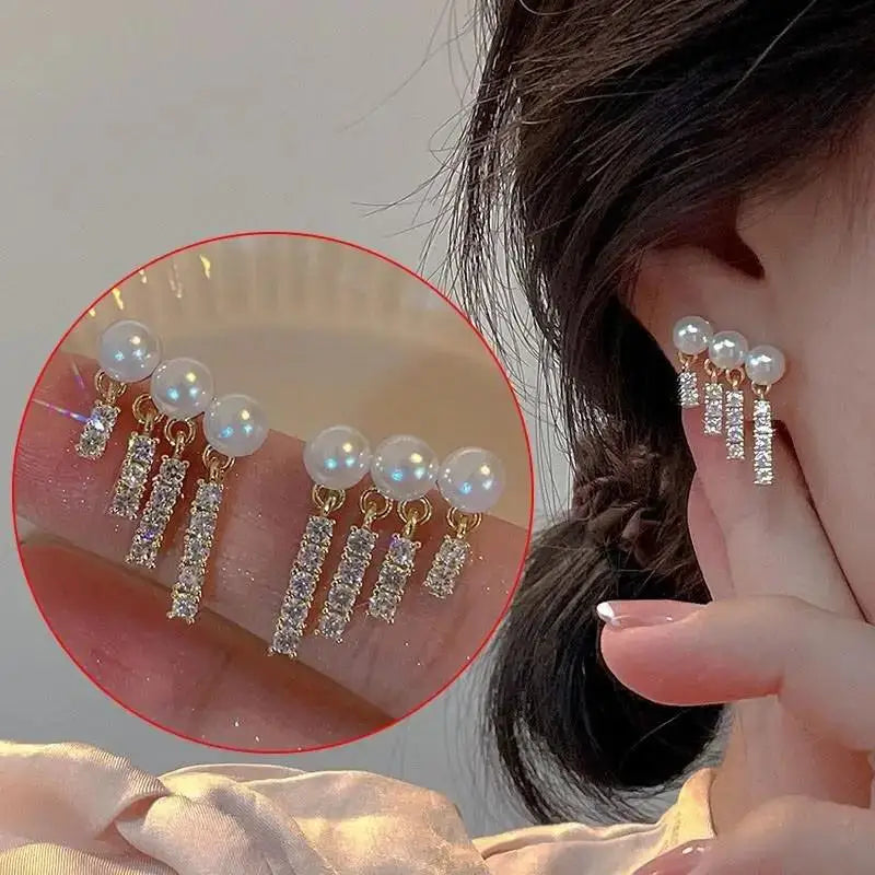 925 Silver Needle Blue Purple Butterfly Long Tassel Earrings For Women Jewelry 2025 Trending New Korean Crystal Drop Earrings