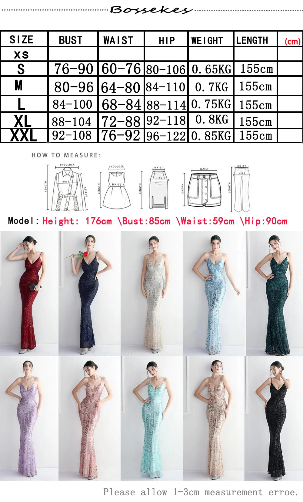 Women's Black Long Sleeve Padded Strap Sequin Dress Length, Sparkles Stretch, V Neck Mermaid, Formal Evening Dress, Night Party