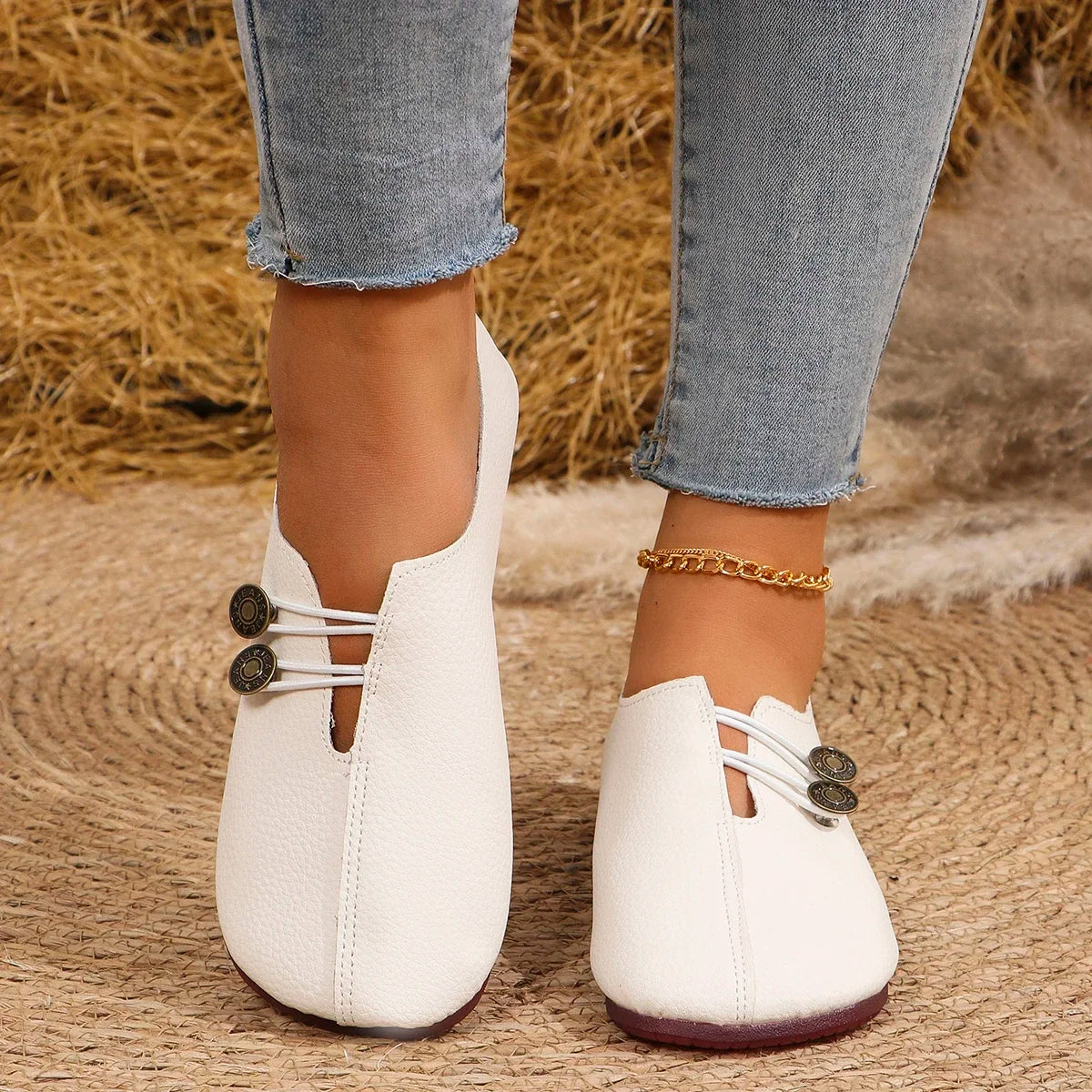 Women Flats Shoes 2025 New Spring Autumn Casual Comfortable Boat Shoes Loafers Round Toe Ballet Outdoor Soft Bottom Flat Shoes