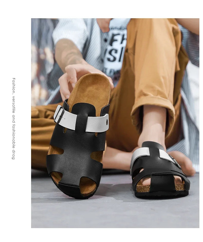 Fashion designer sandals for men-High quality beach shoes comfy non-slip slides luxury slippers free shipping