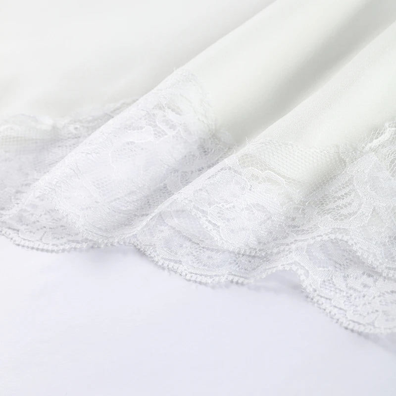 Elegant Stain Lace Tank Women Sleeveless Backless Tube Top Solid Lady Tanks 2025 Fashion Summer Female Strap Outwear