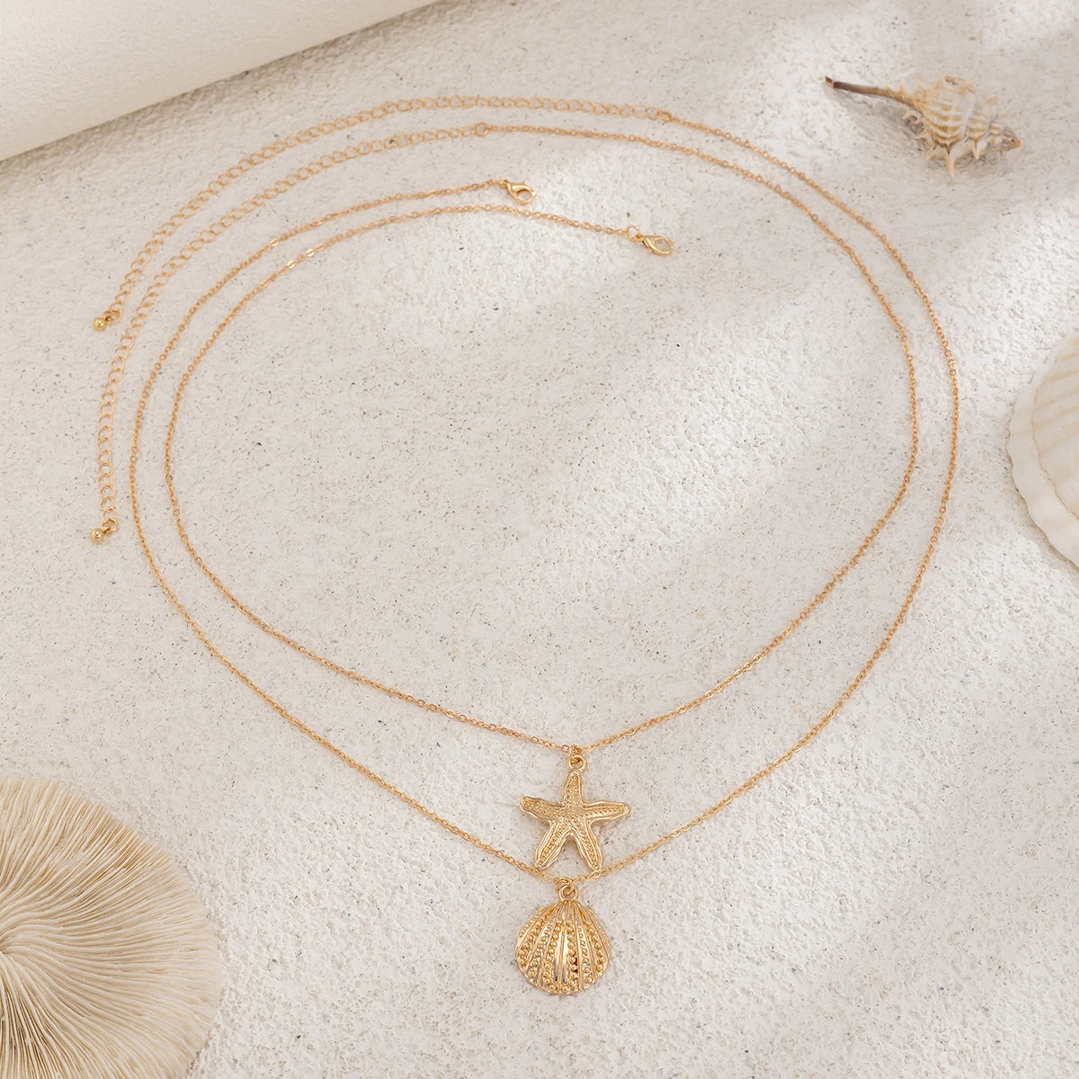 Ingemark Sexy Simple Metal Starfish Scallop Pendant Waist Belly Chain for Women Summer Beach Bikini Vacation Body Jewelry Gift