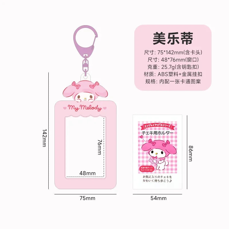 Sanrios Card Bag Cute Anime Figure Cinnamoroll Kuromi Id Bus Card Storage Case Holder Melody Pochacco Students Card Sleeve Gift