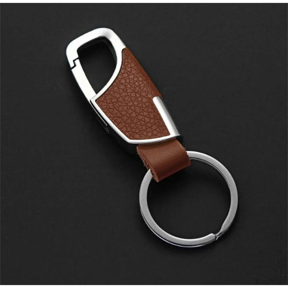 Simple Fashion Creative Trend Leather Keychain Men's Women's Metal Waist Keychain Best Gift Key Ring Car Keychain Jewelry Gifts