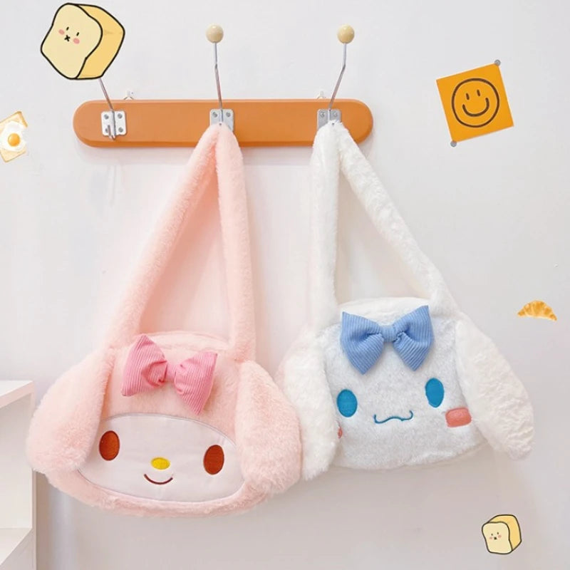 Sanrio New Model Cartoon Cute Kuromi Large-capacity Shoulder Bag Cinnamoroll Hand-held Underarm Bag Daily Match Girl Gift