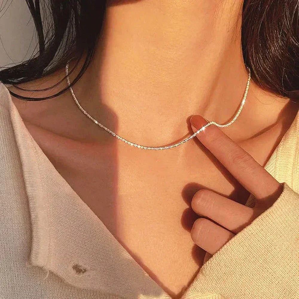 Pearl Dainty Adjustable Double Layer Chain Pendant Necklaces Gold Plated Pearl Tiny Chain Delicate Mother's Valentine Jewelry