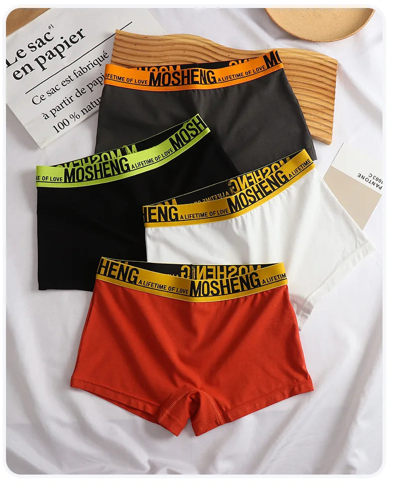 Cotton Women Panties Sexy Sports Underwear Safety Pants Plus Size Boxer Shorts Mid-Rise Boyshorts Intimates Girls Solid Briefs