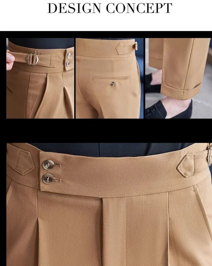 Men's Suit Pants, Fashion Slim Dress Trousers ,White Black Blue Green Pantalones Hombre Fall/Winter Male Pant, 2025 New