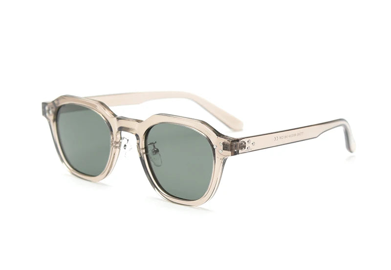 Peekaboo korean style retro sun glasses for women TR90 frame polygon polarized sunglasses uv400 male green brown 2023 summer