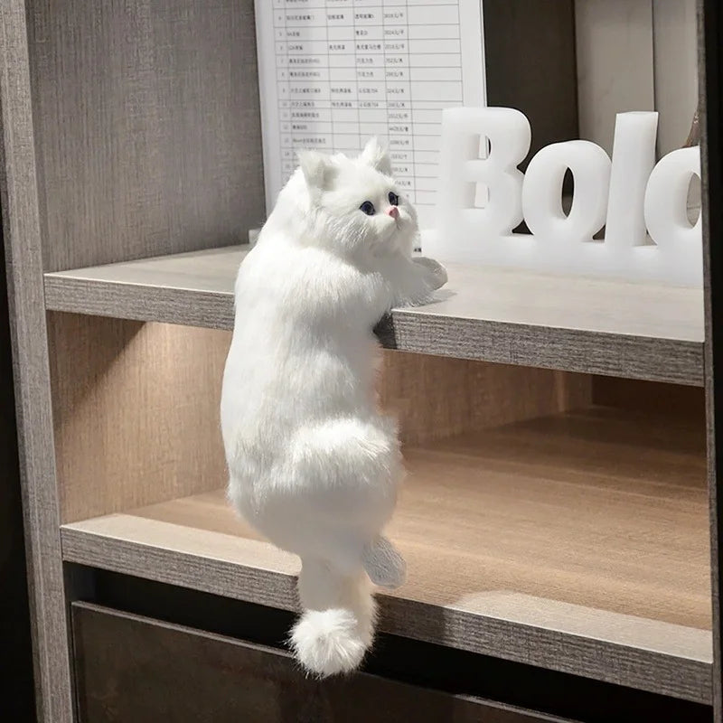 Cute Simulation Cat Plush Dolls Ornaments Figurine Home Desk Tv Hanging Toy Decor Car Decoration Stuffed Animals Sculptures