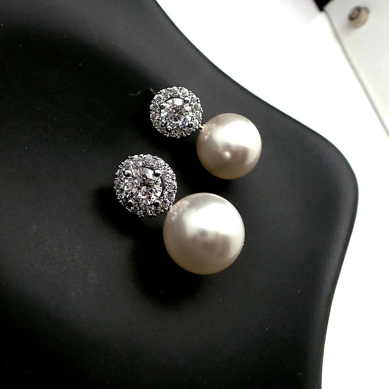 Huitan Delicate Imitation Pearl Earrings Bride Wedding Accessories Temperament Elegant Ear Earrings New Trendy Women Jewelry