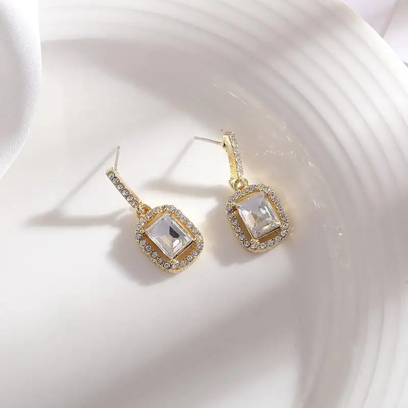 925 Silver Needle Korean Fashion Dream Colorful Crystal Earrings For Women Jewelry 2025 Trending Luxury Cube Sugar Stud Earrings