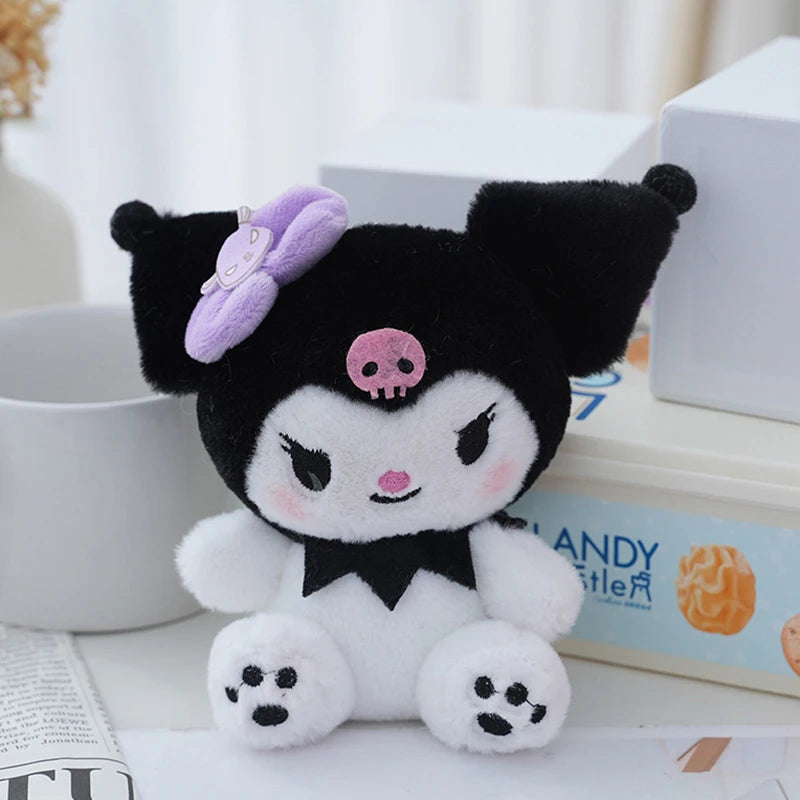 Kawali 14CM Sanrio Kuromi Hello Kitty My Melody Cinnamoroll Pillow Plush Toys Plushie Keychain Stuffed Doll Pendant For Kid Gift