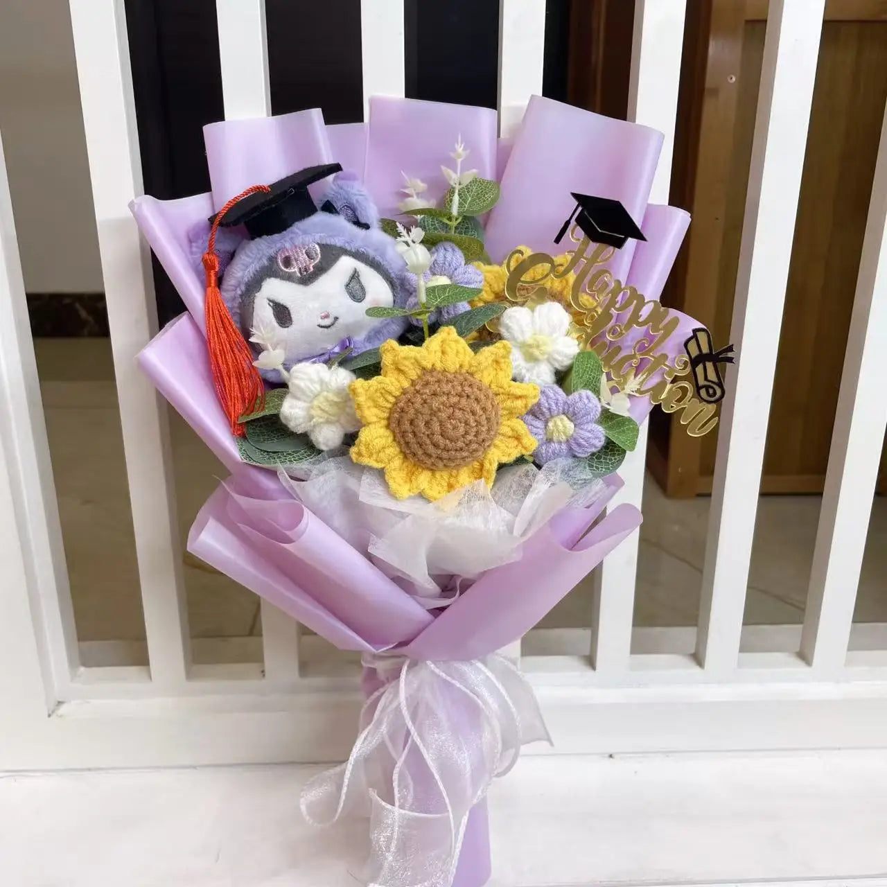Finished Sanrio Bouquet My Melody Kuromi Cinnamoroll Hello Kitty With Sunflowers Valentine Christmas Graduation Gifts