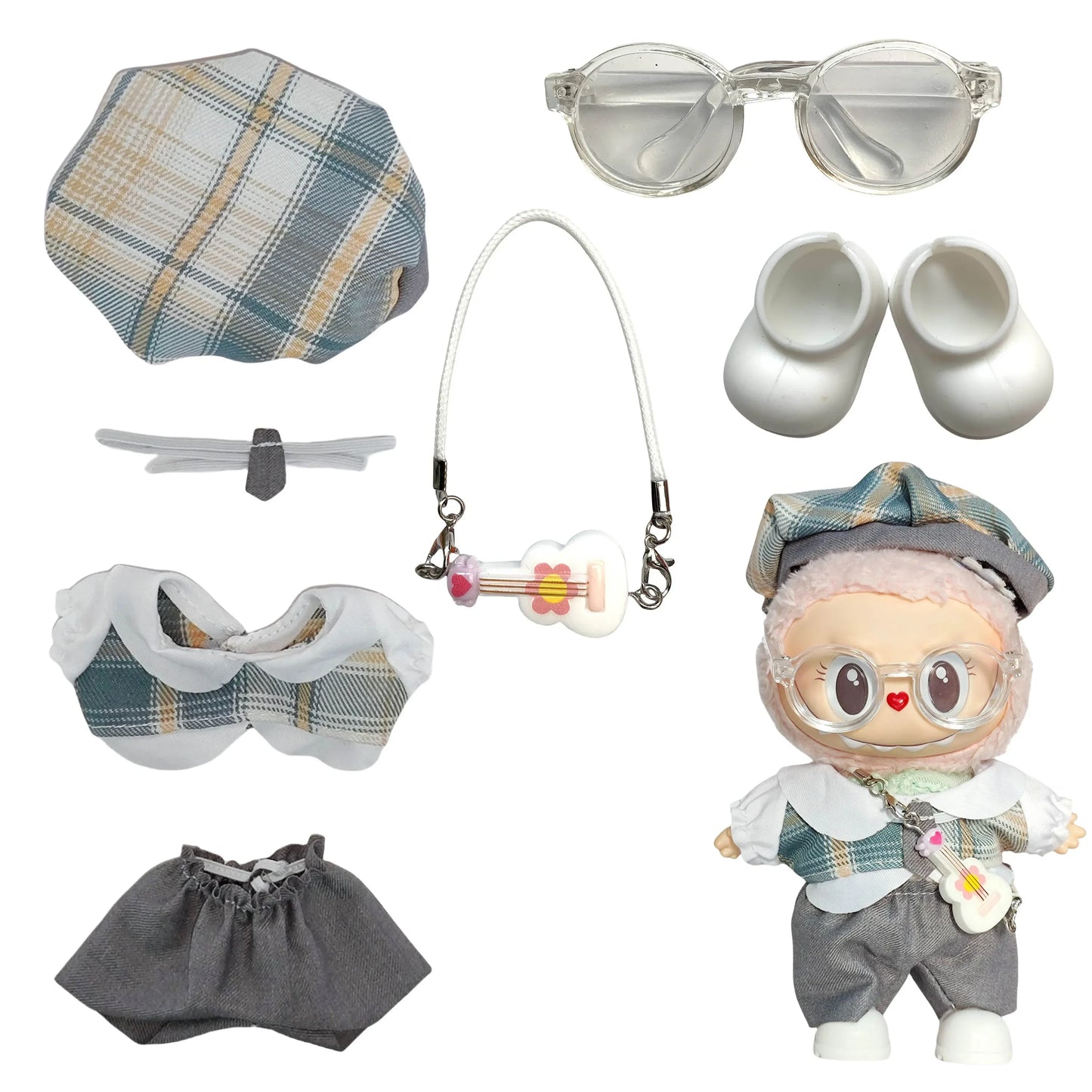 Labubu 1st & 2nd Gen Outfit - 17cm Sitting Vinyl Figure Clothes | Casual Style | Pop Mart Collectible