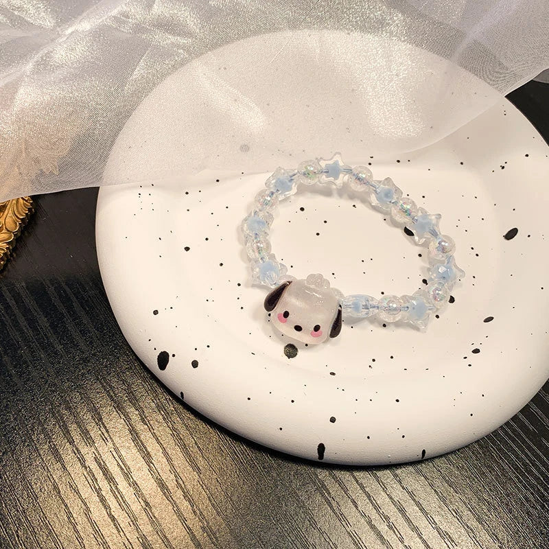Sanrio Beaded Bracelet Cartoon Kuromi My Melody Cinnamoroll Bracelet Cute Sweet Jewelry Girl Gift