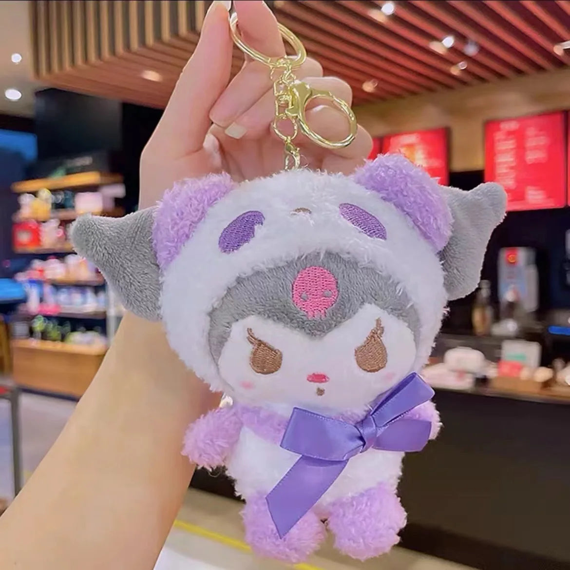 Sanrio Hello Kitty Plush Doll Keychain Pendant Cartoon Kt Cat Stuffed Plushies Key Ring Bag Accessories Girls Gift Kids Toys