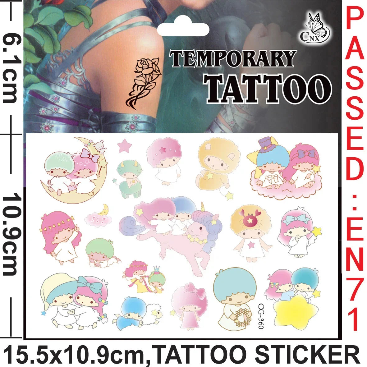 Sanrio series Tattoo Stickers Waterproof Cute Sticker Anime Birthday Party Supplies Decoration For Kids Women Men Gift