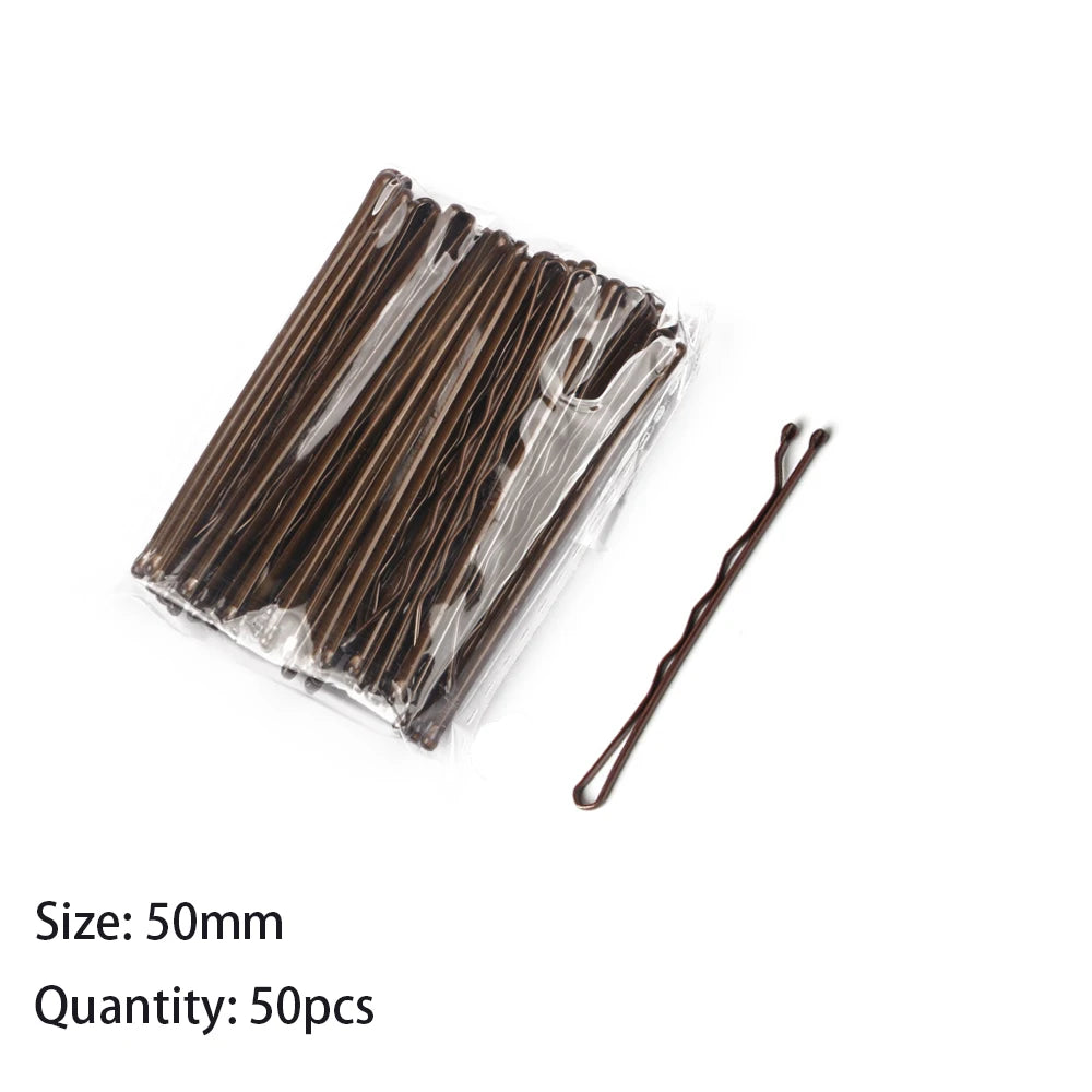 50pcs 50/60/70mm Hair Pin And Clips U Shape For Headpiece Women Girls Hairpins Accessories Bride Wedding Head Jewelry Decoration