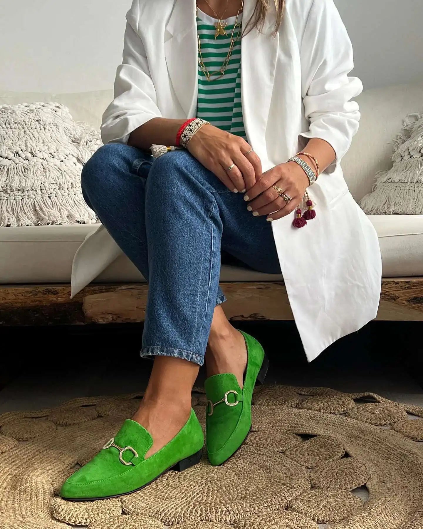 2025 Flat Loafer Shoes For Women Outwear Shoes Low Heels Moccasin Casual Chaussure Femme