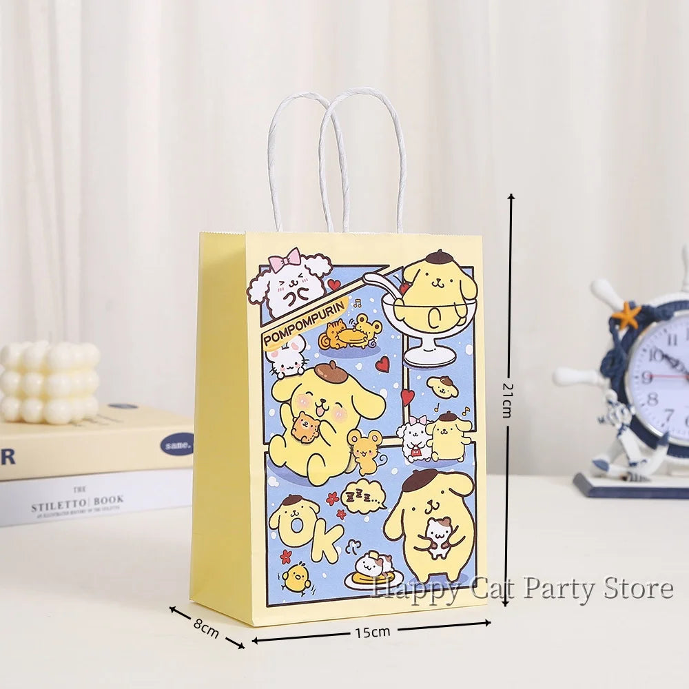 Cinnamoroll Paper Gift Bags Birthday Decor Kuromi Candy Bag Hello Kitty Biscuit Package boys Girls Favors Gifts Party Supplies