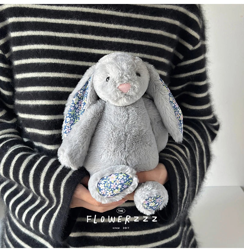 30cm ボニーラビット 花耳ぬいぐるみ 漫画ぬいぐるみ ウサギ人形 子供部屋装飾 おもちゃ 柔らかい 女の子への誕生日プレゼント